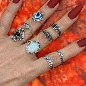 3/$10 NEW Boho Style Rings & MIDI Rings Design Mix / silver tone Bundle NWOT